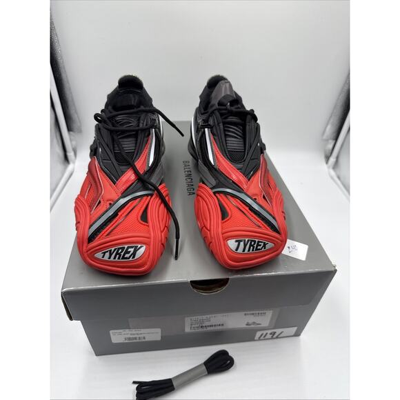 Size 7 - Balenciaga Tyrex Low Black Red W - Picture 1 of 7